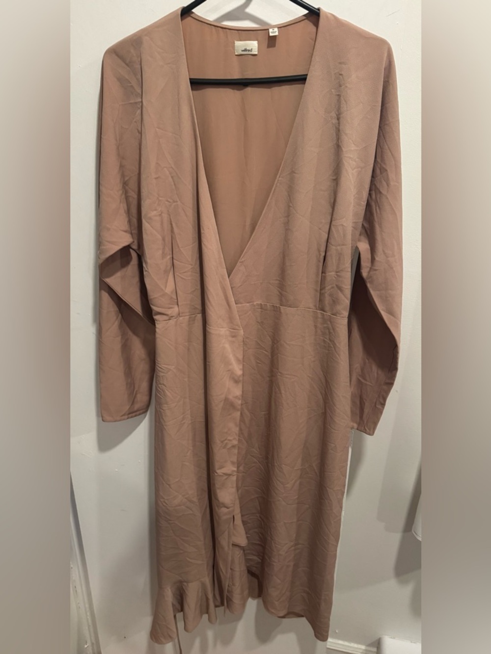 Wilfred Josie Wrap Dress Nude Roebuck ruffle midi party office street tunic M - Picture 8 of 10